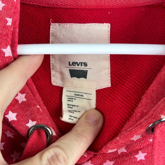 Levis Western Star Hoodie Women's Medium Red Paisley Polka Dots Hood READ - Picture 7 of 11